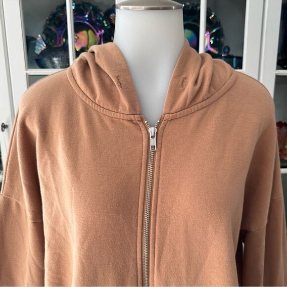 Time and Tru Zip Up Hoodie Jacket Tan Camel Size XL - Picture 3 of 8